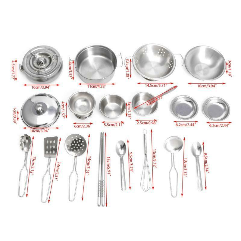 25pcs Stainless Steel Kitchen Cooking Utensils Mini Tools Play House