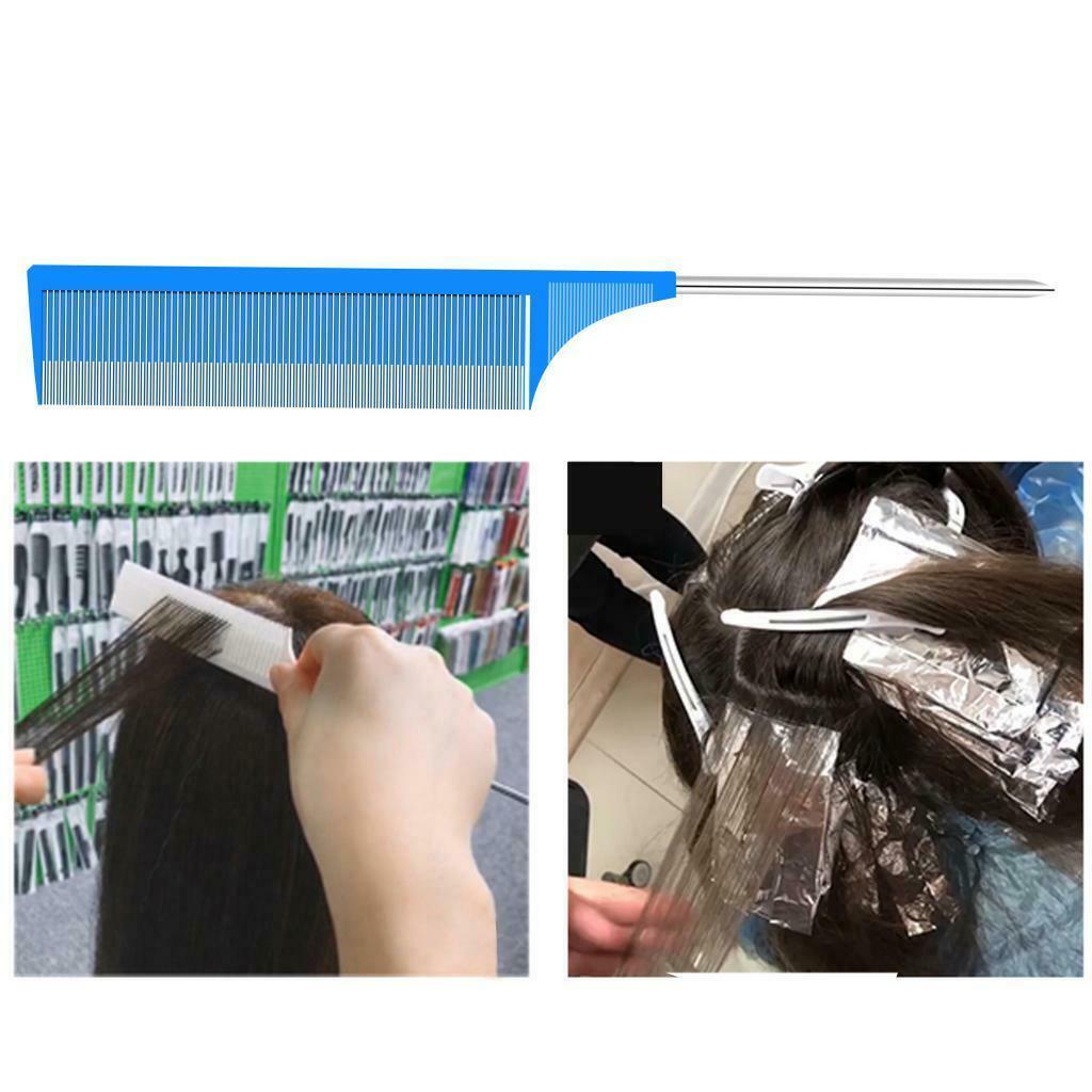 2Pcs ABS Weave Highlighting Hair Comb Salon Styling Combs Brush Tools Blue