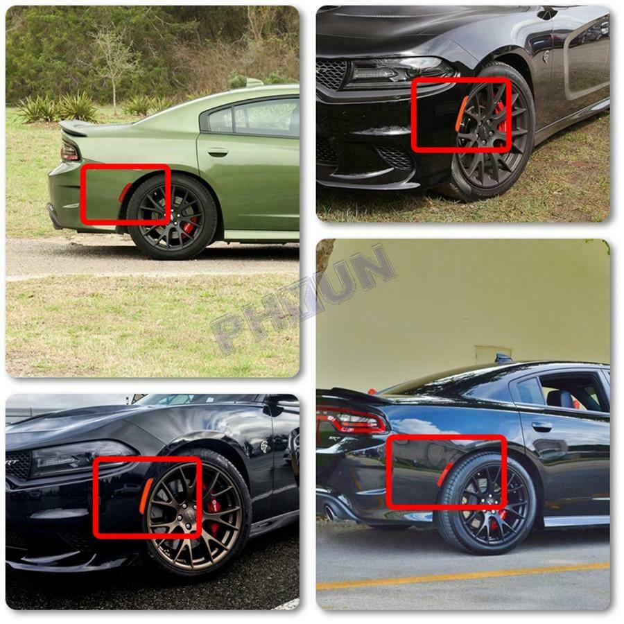 For 2015-2019 Dodge Charger Front Rear LED Side Marker Lamp Amber Red Smoke Lens