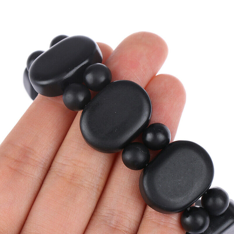 Hand Bracelet Natural Bianshi Beads Black stone Needle Women Men charm fash Rf