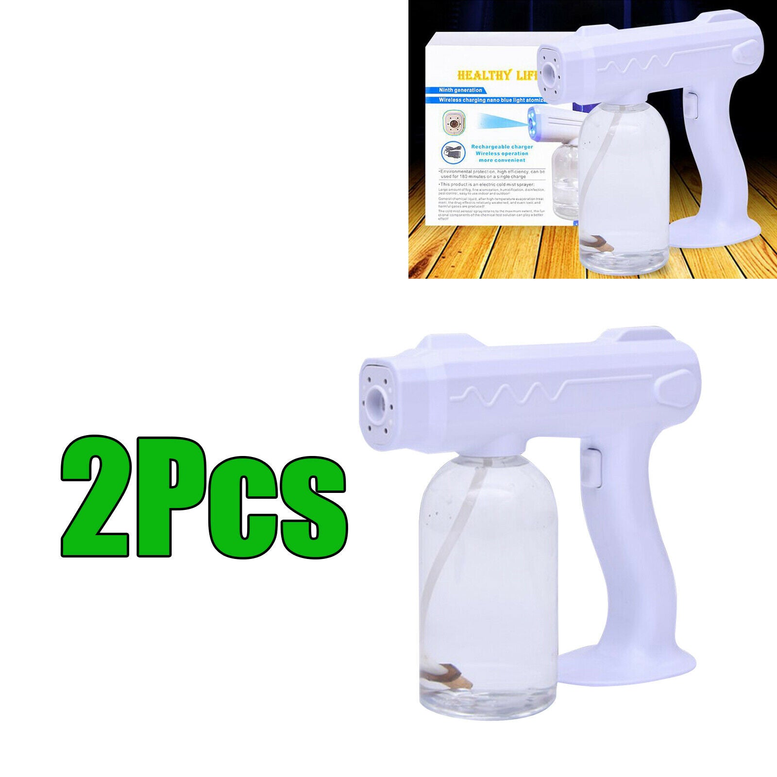 2x Electric Rechargeable Disinfectant Atomizer Sprayer Fogger Spray Gun