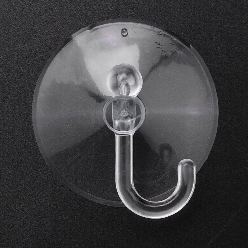 20 X Suction Cups Clear Plastic Cups with Metal Hooks Window Decoration CabineK9