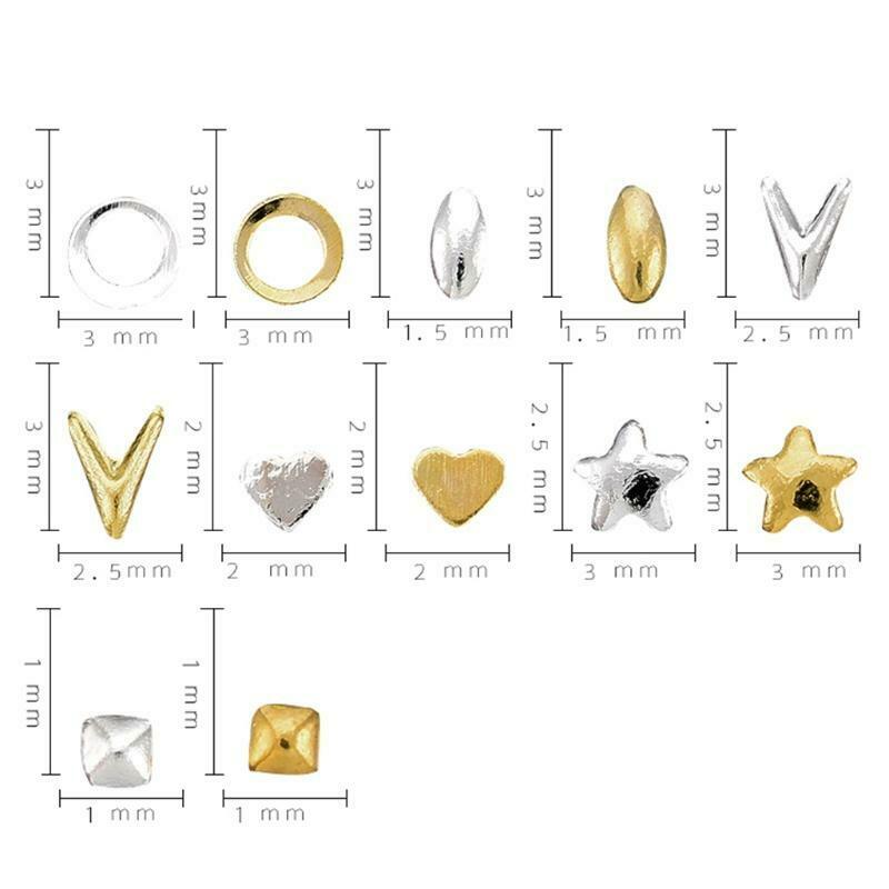 Nail Art Studs Star Ring Circle Heart Pattern Metal Sheet Nail Art Decorations