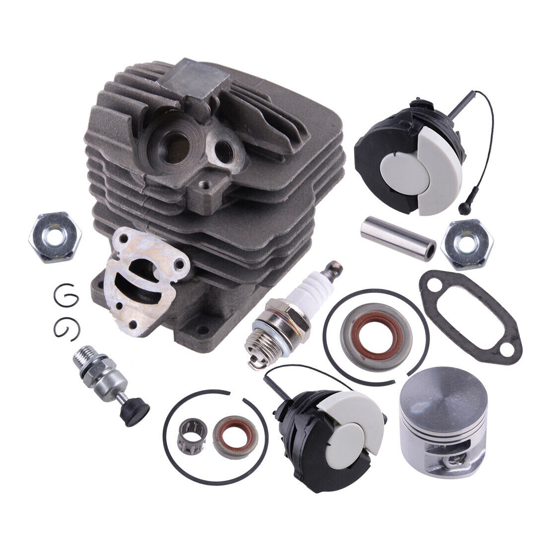 44.7mm Cylinder Piston fit for Stihl MS261 MS261C w/ Oil Seal Set Fuel Cap Valve