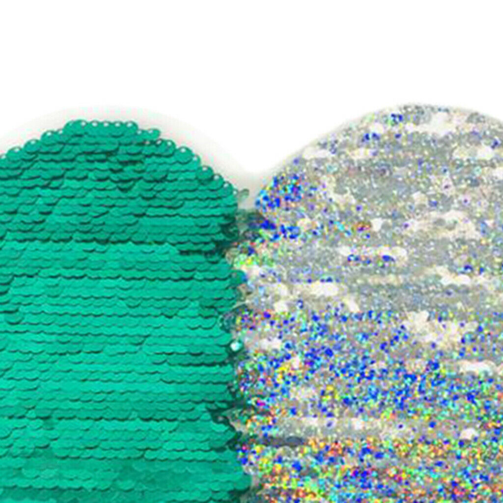 Love Heart Reversible Glitter Applique Clothing Decorative Sequins Patch DIY