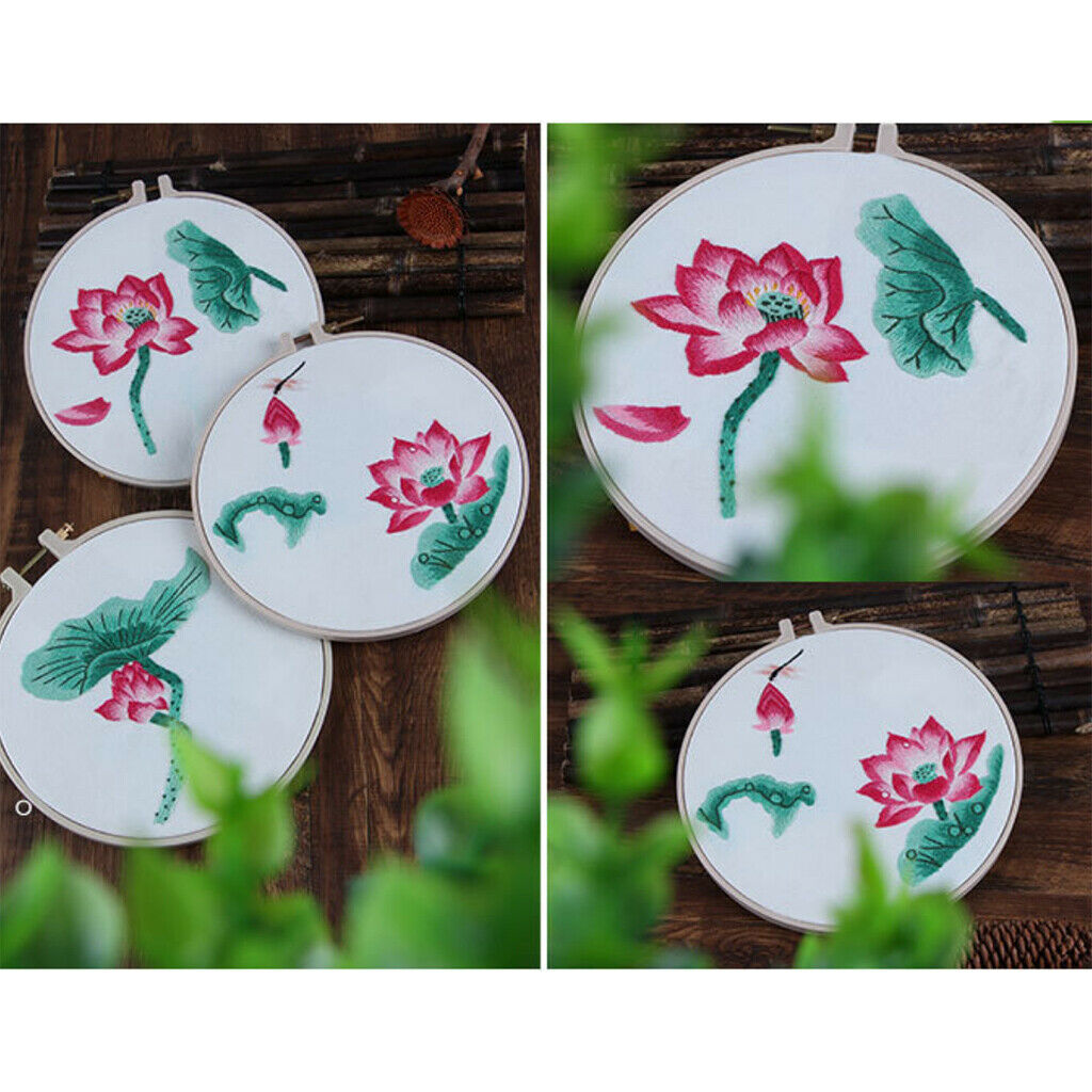 Modern Lotus Hand Embroidery Kit Embroidery Sampler for Beginners Lotus 2