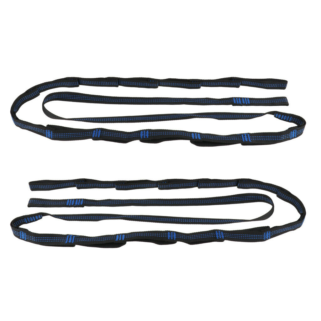 2pcs Adjustable Hanging Extension Hammock Straps Heavy Duty  Swing - Blue,