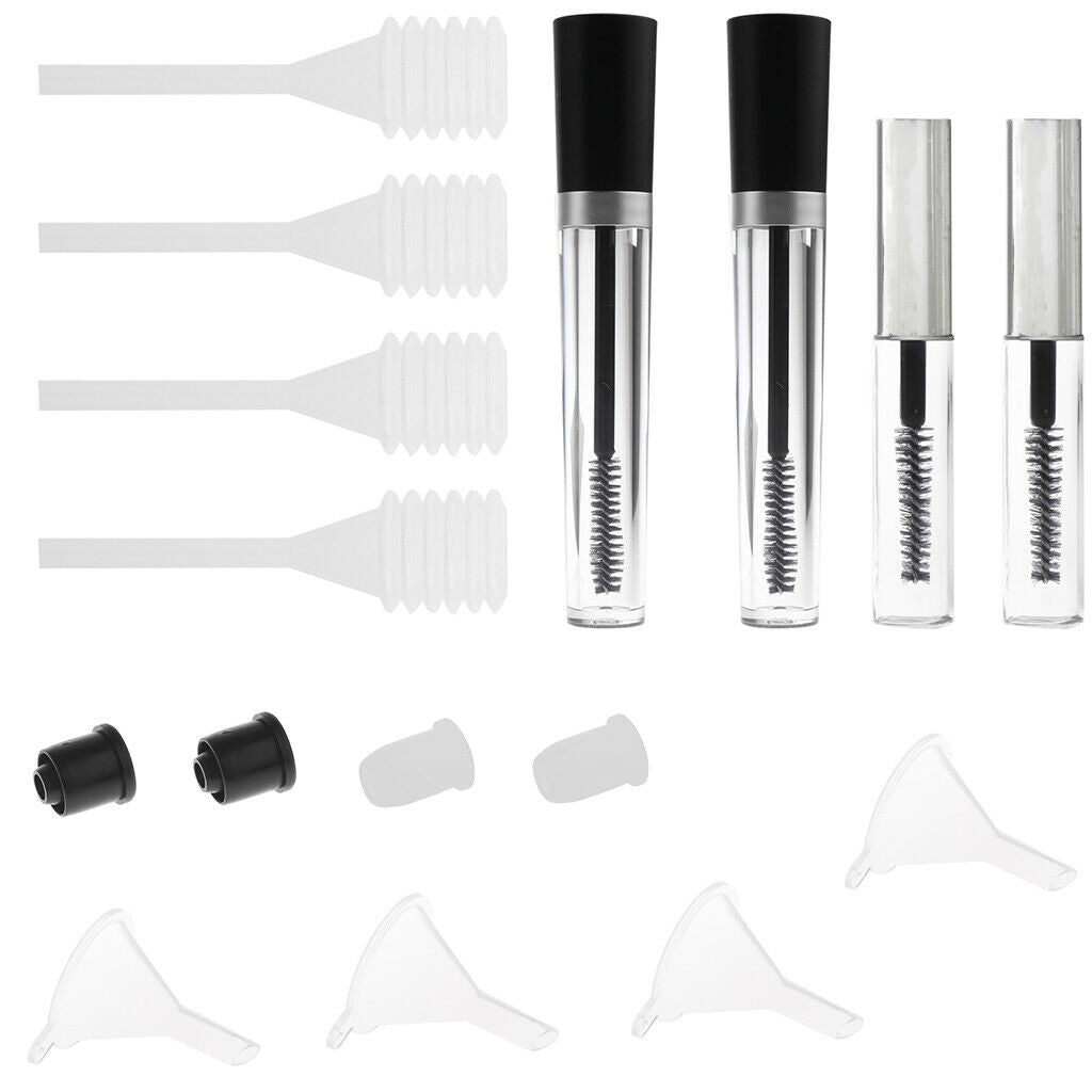 Pack Empty Mascara Tubes Eyelash Growth Vial Bottle Funnels Pipettes Dropper