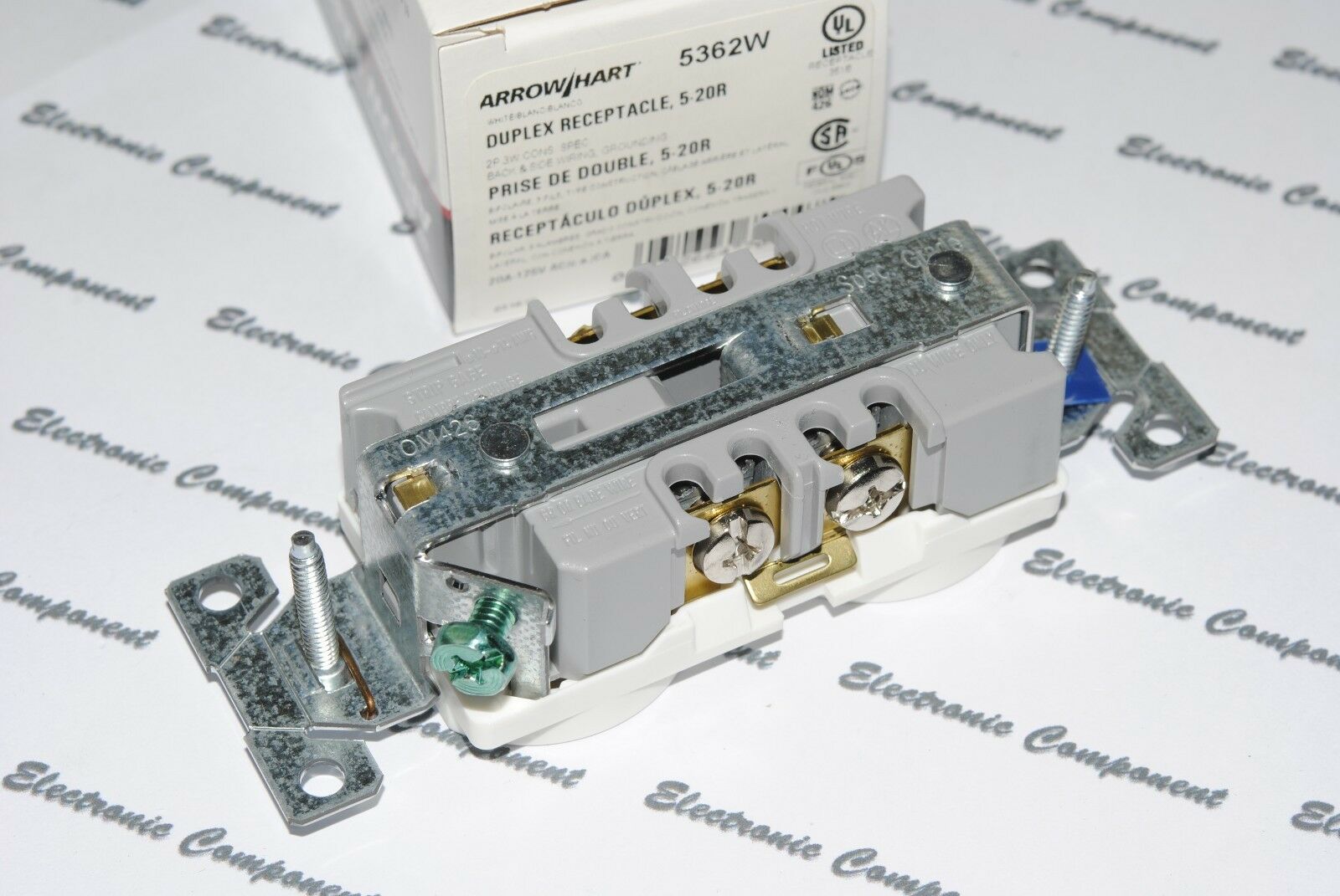 1pcs-COOPER WIRING 5362W Construction Grade Duplex Receptacle 20A-125V Outlet