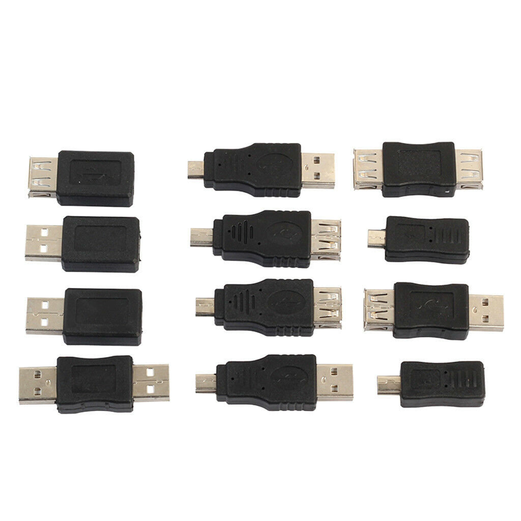 12Pcs/Set Android Phone Mini 5Pin ,USB Micro , USB 2.0 OTG Converter Adapter