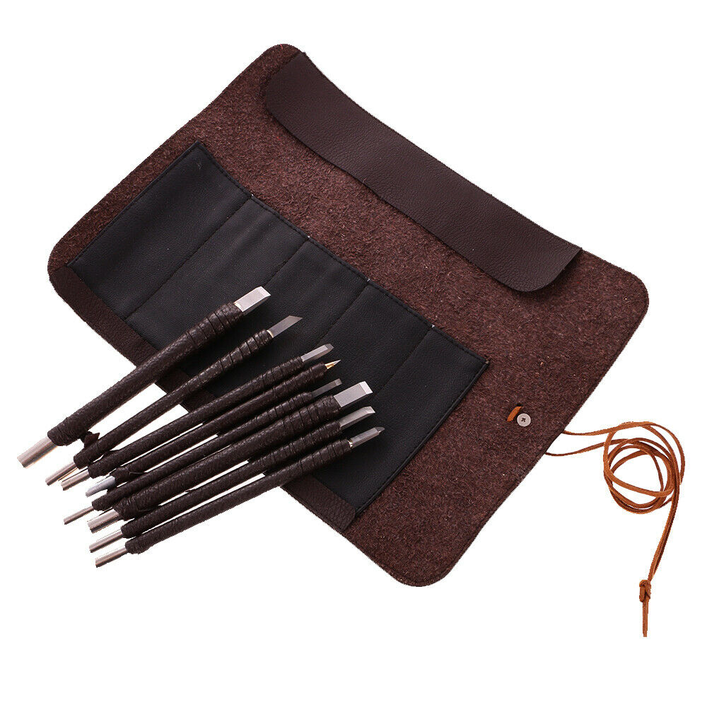 Set of 8 Chisels Stone Wood Carving Seal Engraving Tool Set
