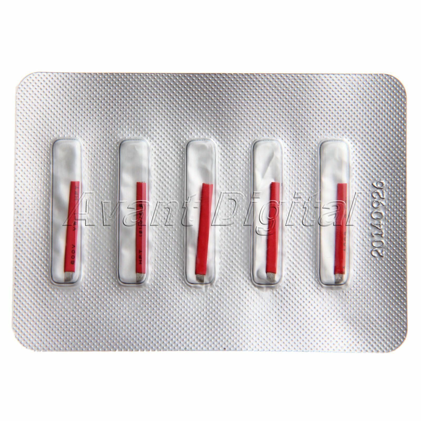 5PCS Red Microblading Pen Tattoo Needle Blades 7 Pin  Eyebow Permanent Makeup