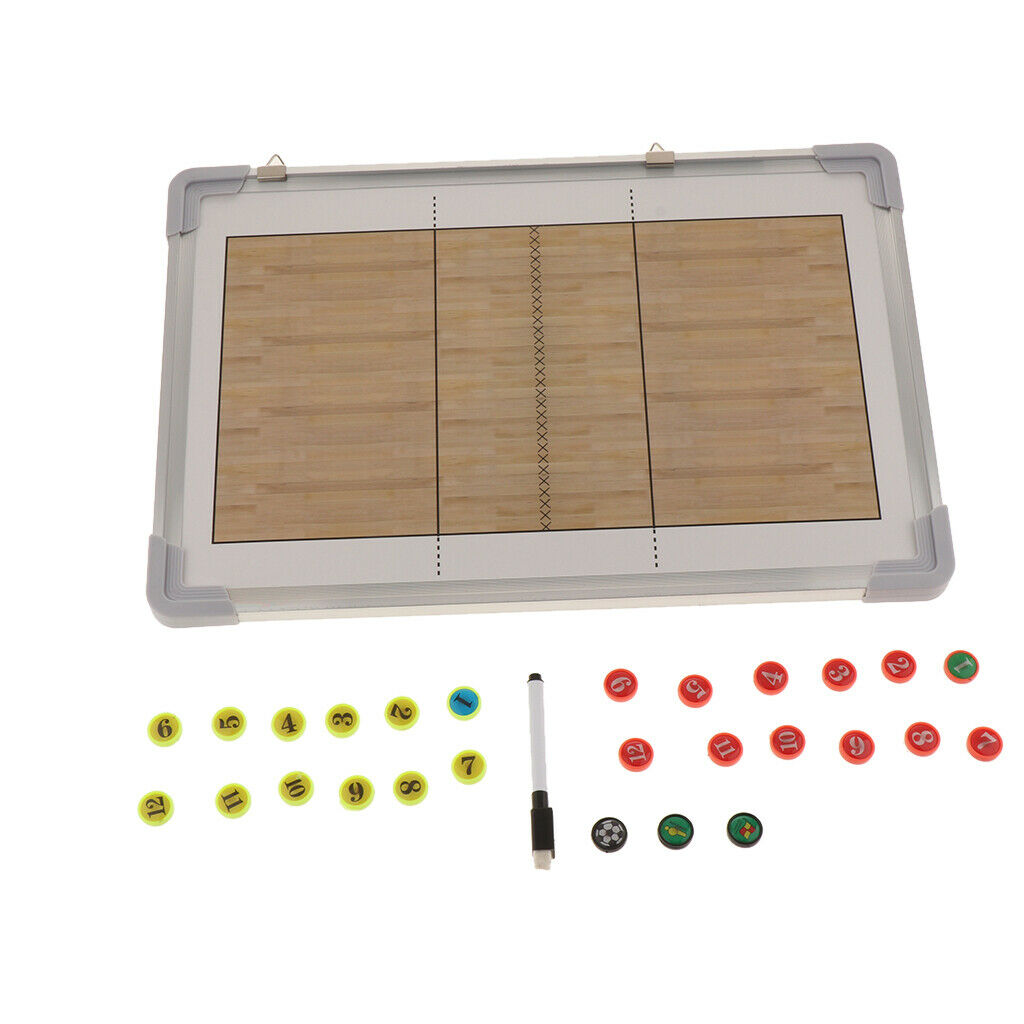 Volleyball Coaching Board Magnetic Strategy Clipboard with Marker Pen