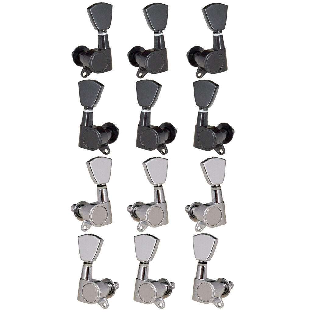 Black Rollser Saddle Bridge Tailpiece&3L3R Sealed Gear Tuning Pegs Keys for Les