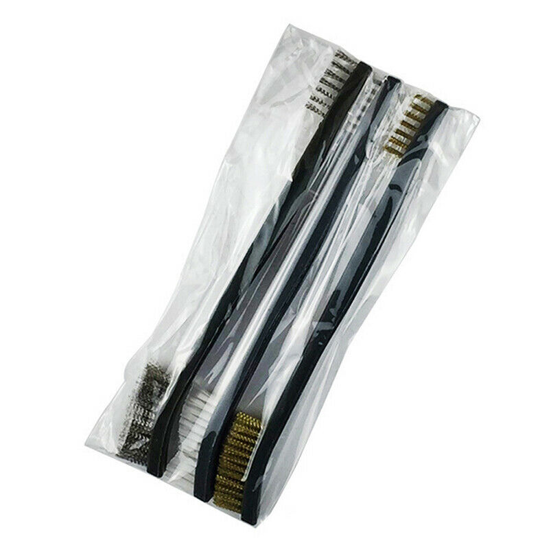 3pcs Wire Brush Set Steel Brass Nylon Cleaning Polishing Detail Metal Rust Brush