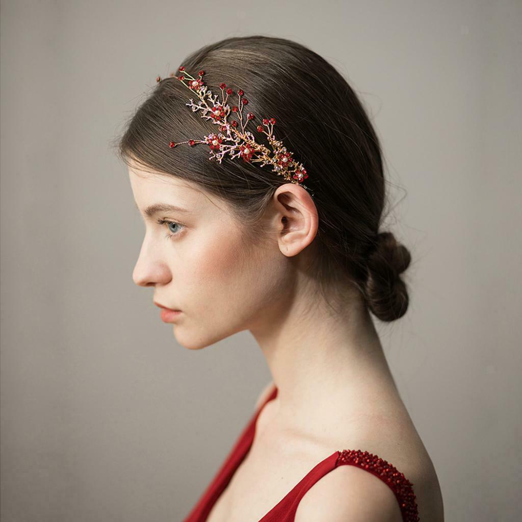 Women Wedding Bridal Headband Rhinestone Hair Wreath Vine Cocktail Dance Prom