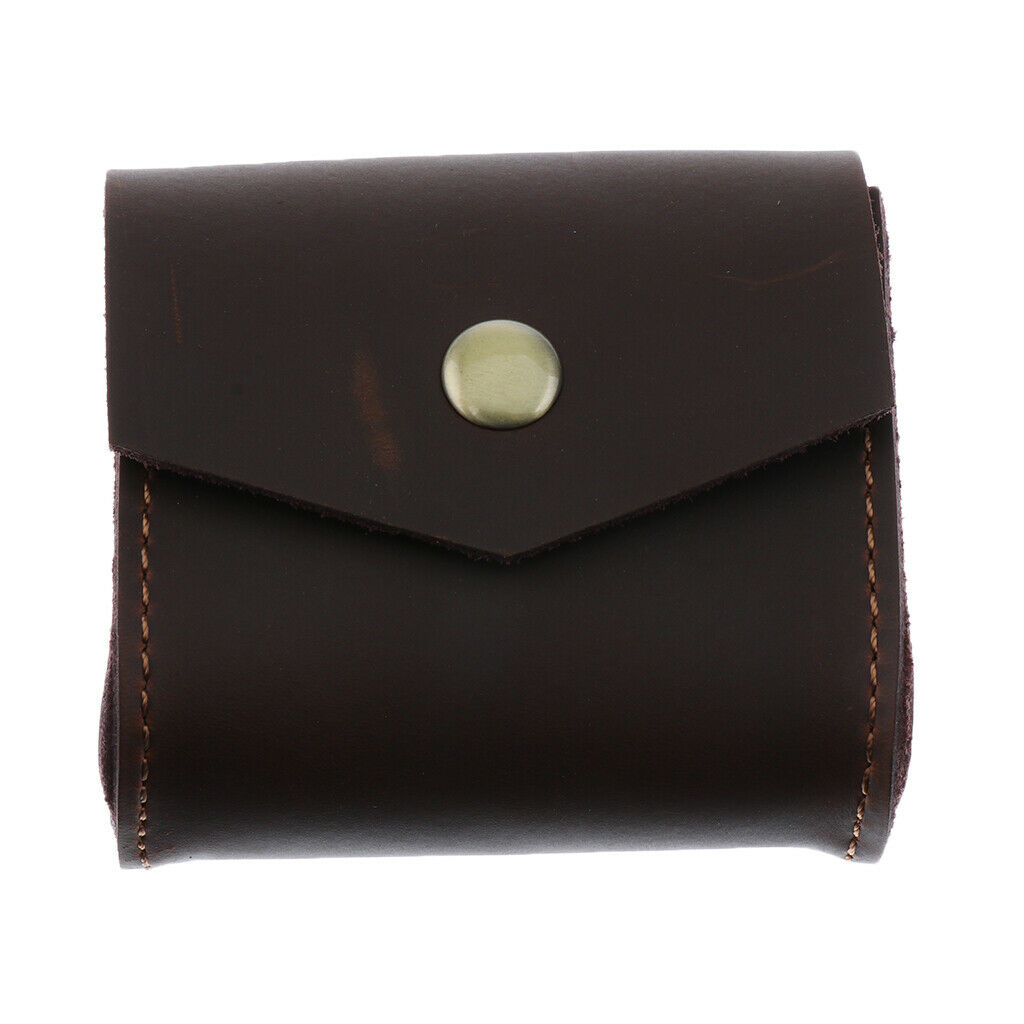 Leather Portable Headset Case Cable Bag Storage Bag Charger Data Light Browm
