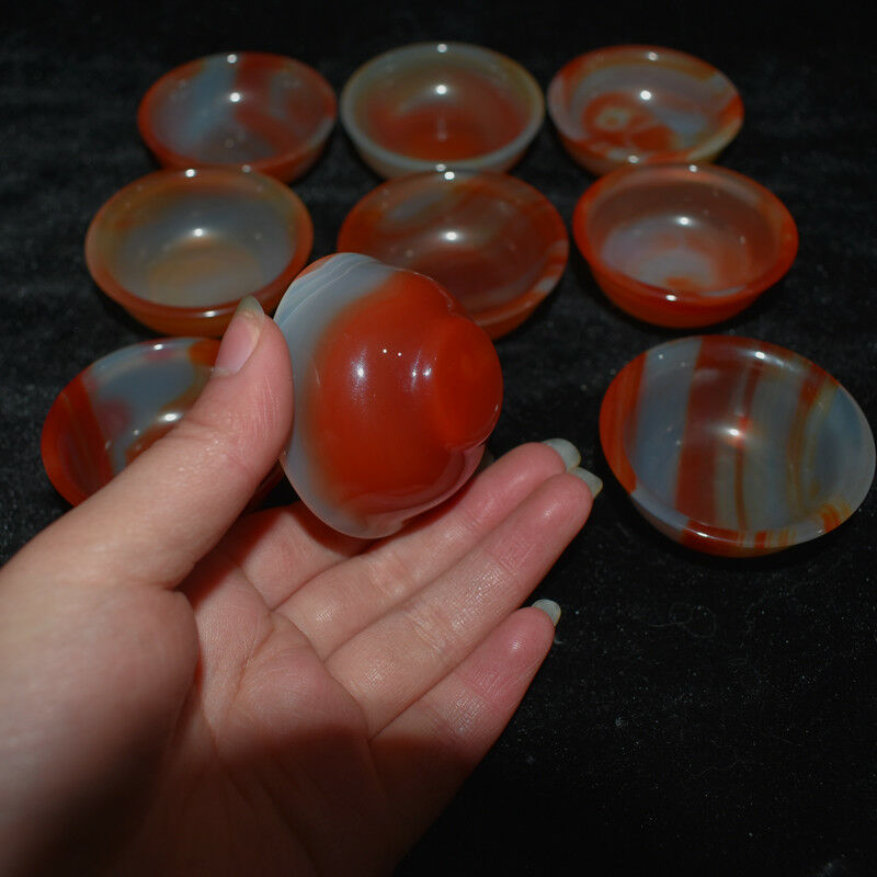 Wholesale 1x Natural Agate Stone Bowl Cup Hand Carved Pure Handmade Chakra Decor