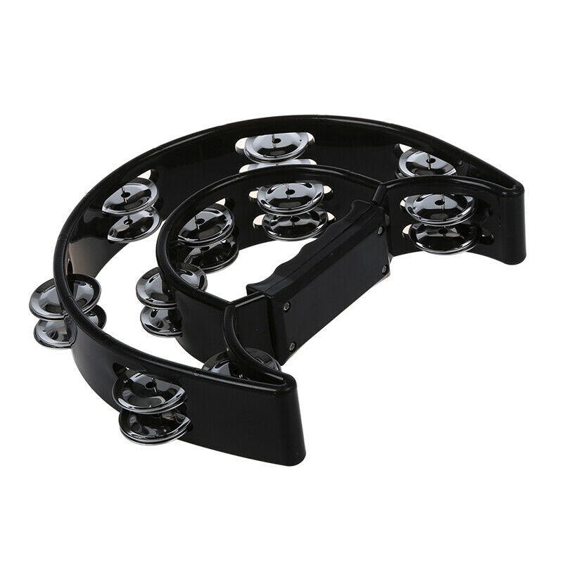 1X(Musical Double Half Moon Tambourine Drum Kit Hi Hat Percussion Gift KTV P6V5)