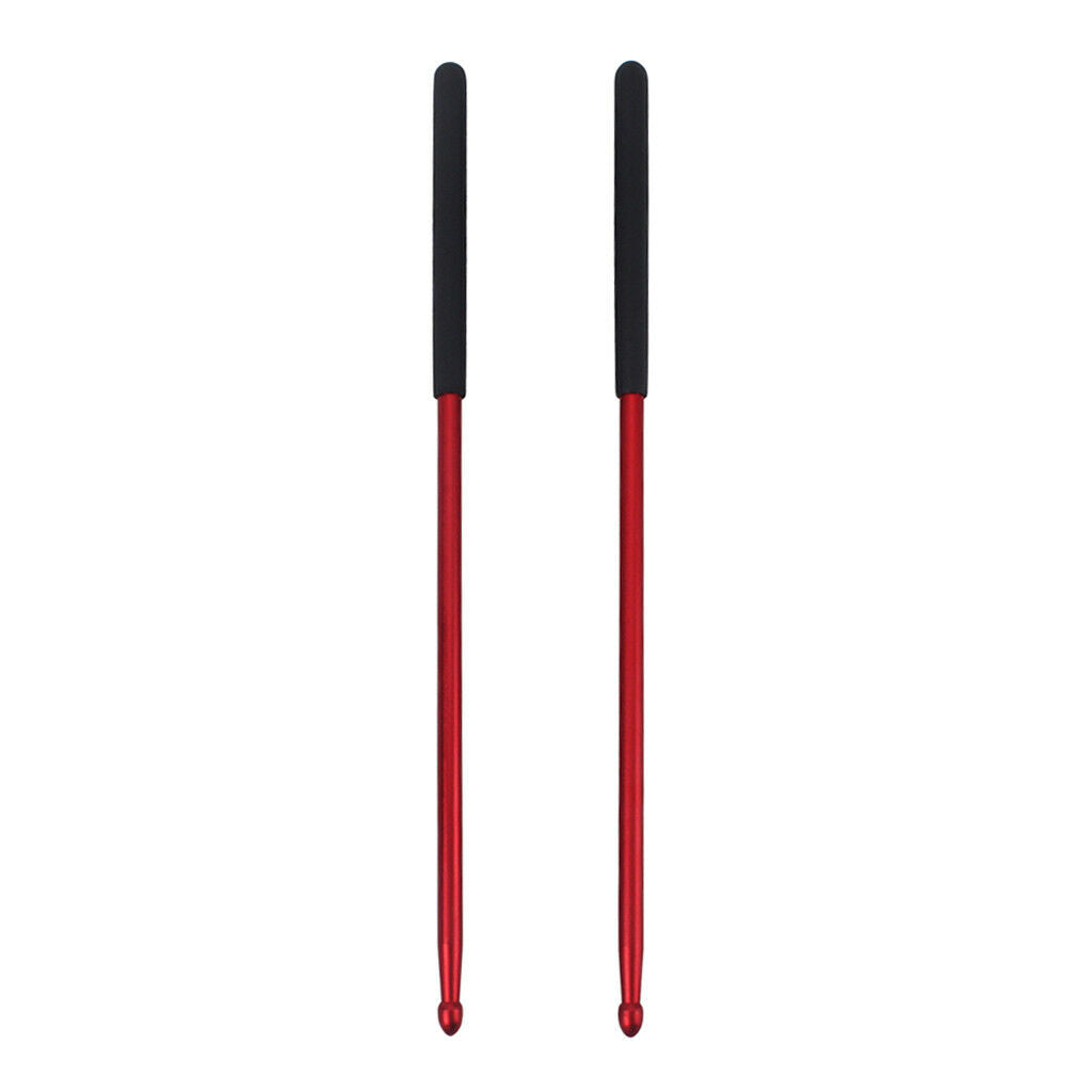 1 Pair Jazz Drum Mallets Beaters 5A Red Drumsticks for Drummer, 40.5cm/