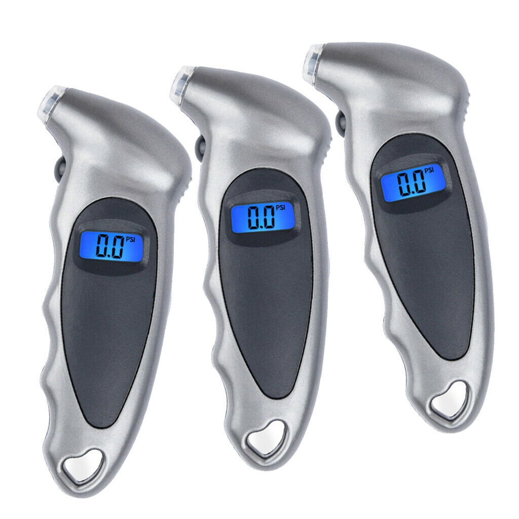 3pcs Digital Tire Tyre Pressure Gauge Meter Bicycle 150PSI Backlight Tester