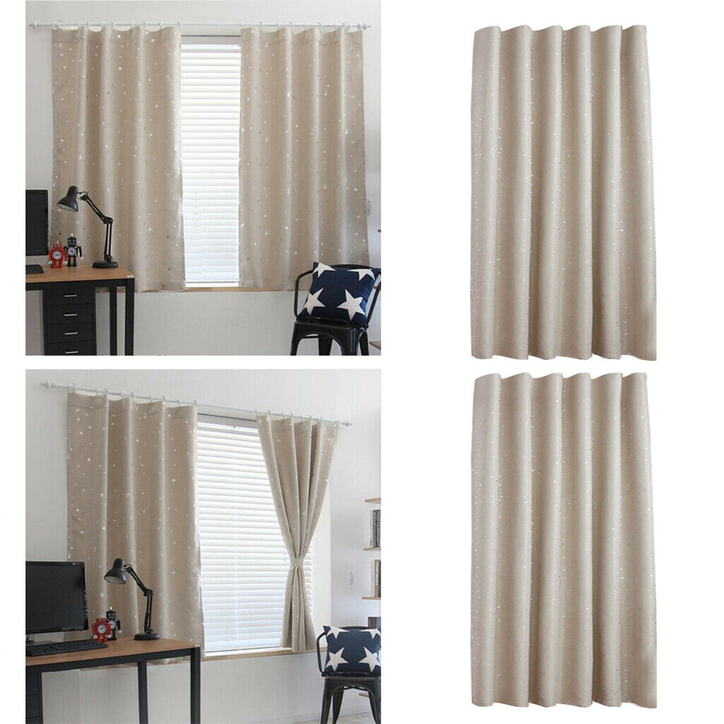 2pcs 100x130cm Modern Blackout Curtains Short Darkening Drapes for Bedroom
