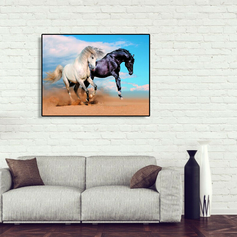 Painting By Numbers Kit DIY Fine Horse Hand Painted Canvas Oil Art Picture @