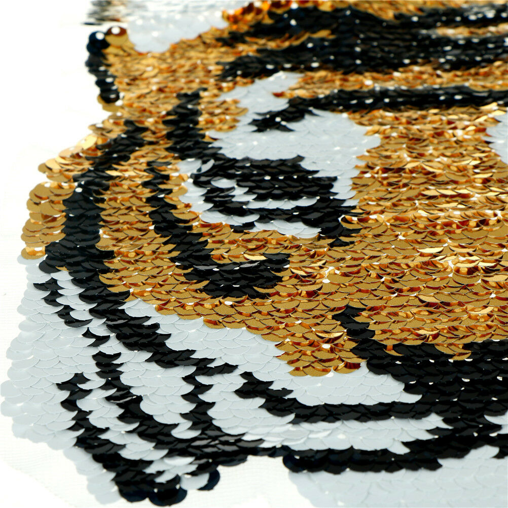 tiger change color sequins patches embroidered reversible badge fabric ap.l8