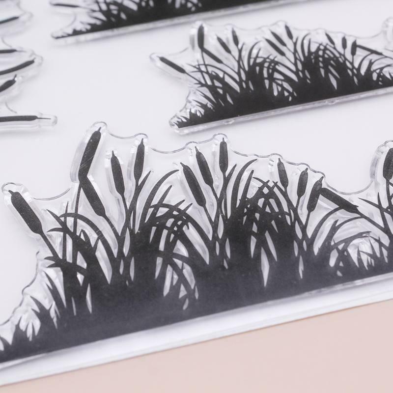 DIY Crafts Card Making Straw Grass Embossing Stencil Clear Stamp