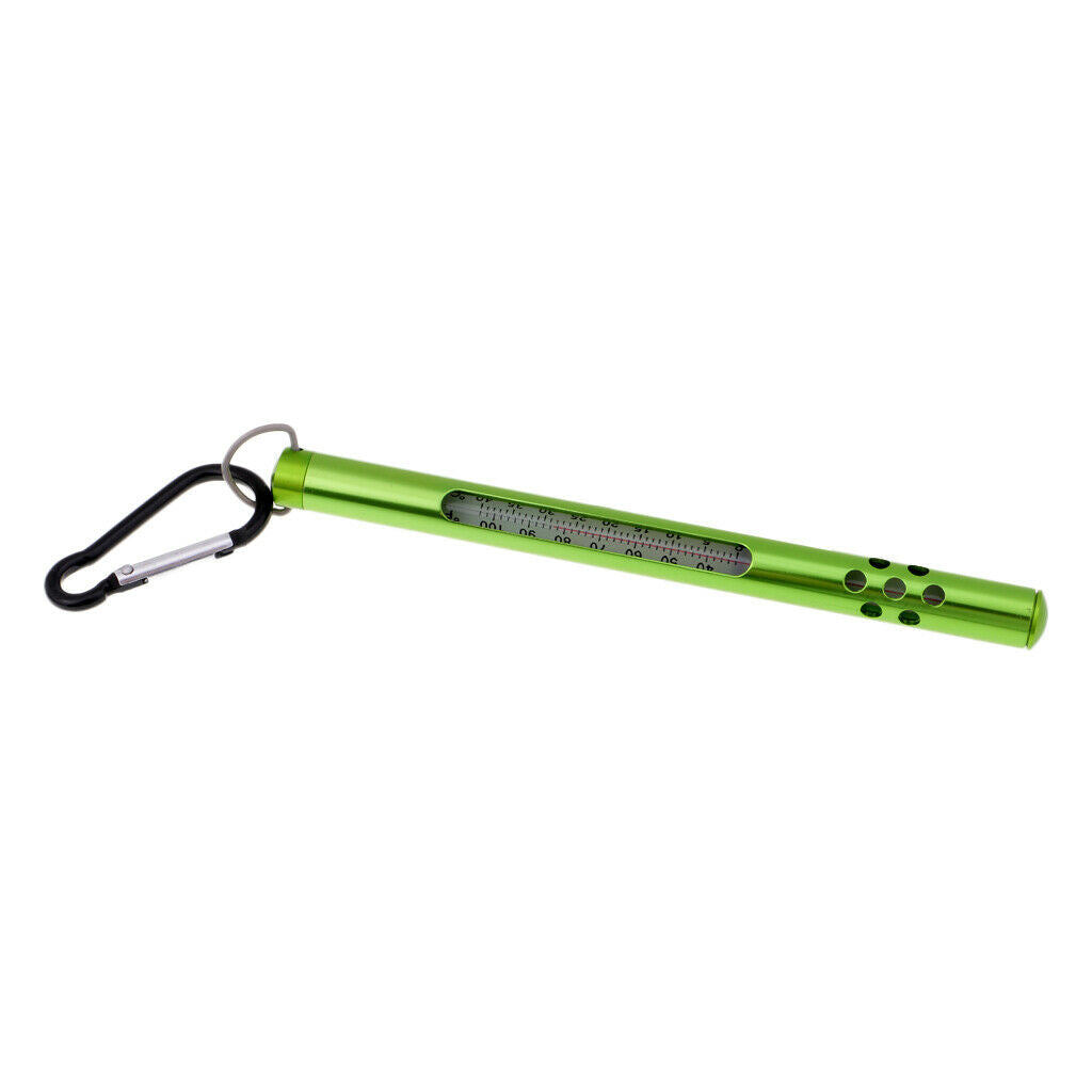 Metal Glass Fly Fishing Water Sea Stream Thermometer Fishing Accessory Green