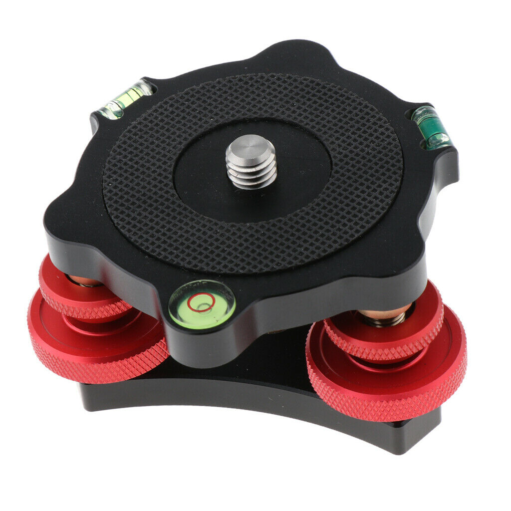 Photography Tripod Leveler Tri-Wheel Leveling Base with Level and 3/8 inch