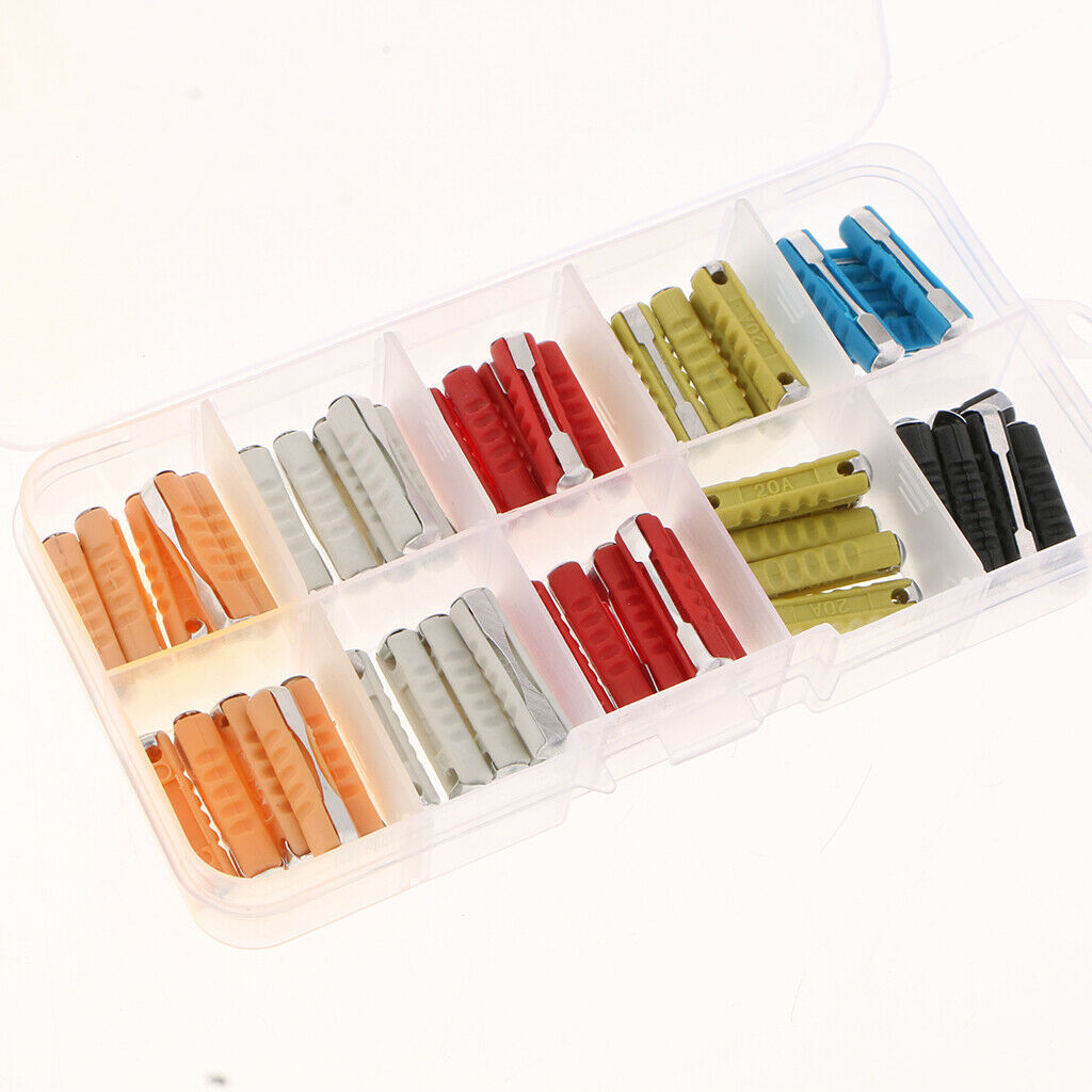 5A-30A mini fuses with clip torpedo fuses for car / motor vehicle, set of 50