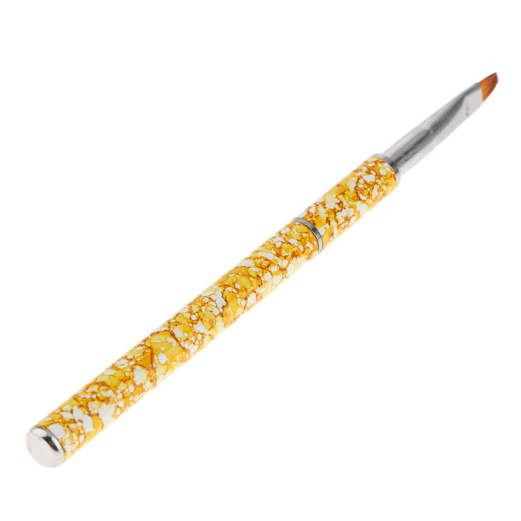 Nail Art Polish Brush UV Gel Liner Paint Drawing Pencil Pen Crystal Yellow-Round