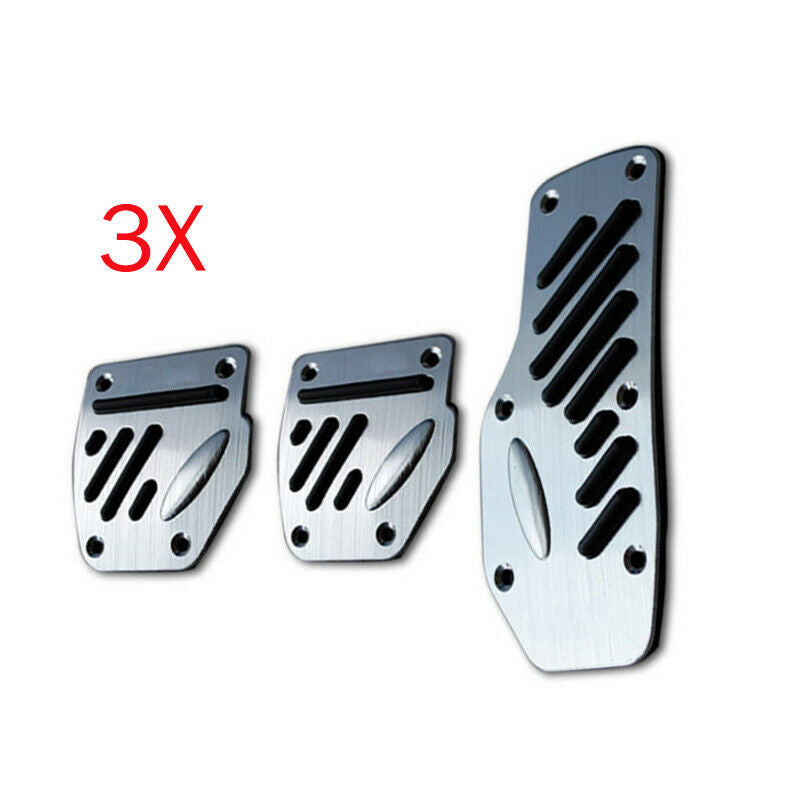 3PCS Non-slip Aluminum Accelerator Pedal Foot Pedals Pad Cover For Brake Clutch