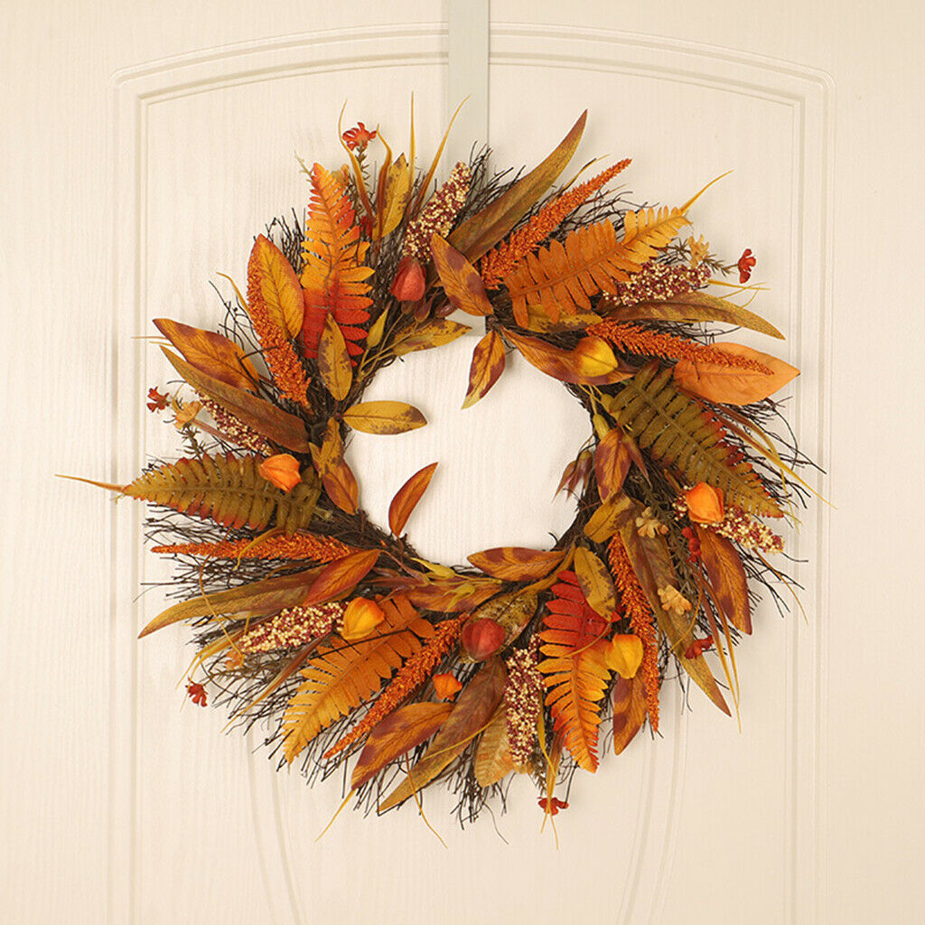 Fall Harvest Garland Artificial Grain Wreath 50cm Door Decor Thanksgiving