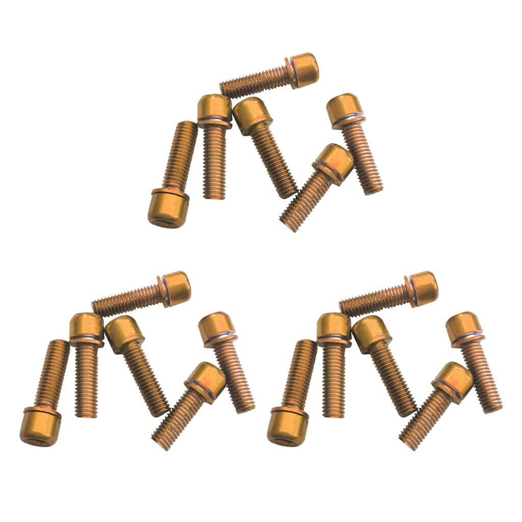 18Pcs MTB Road Bike Hex Socket Screws Carbon Steel for Handlebar Stem Golden