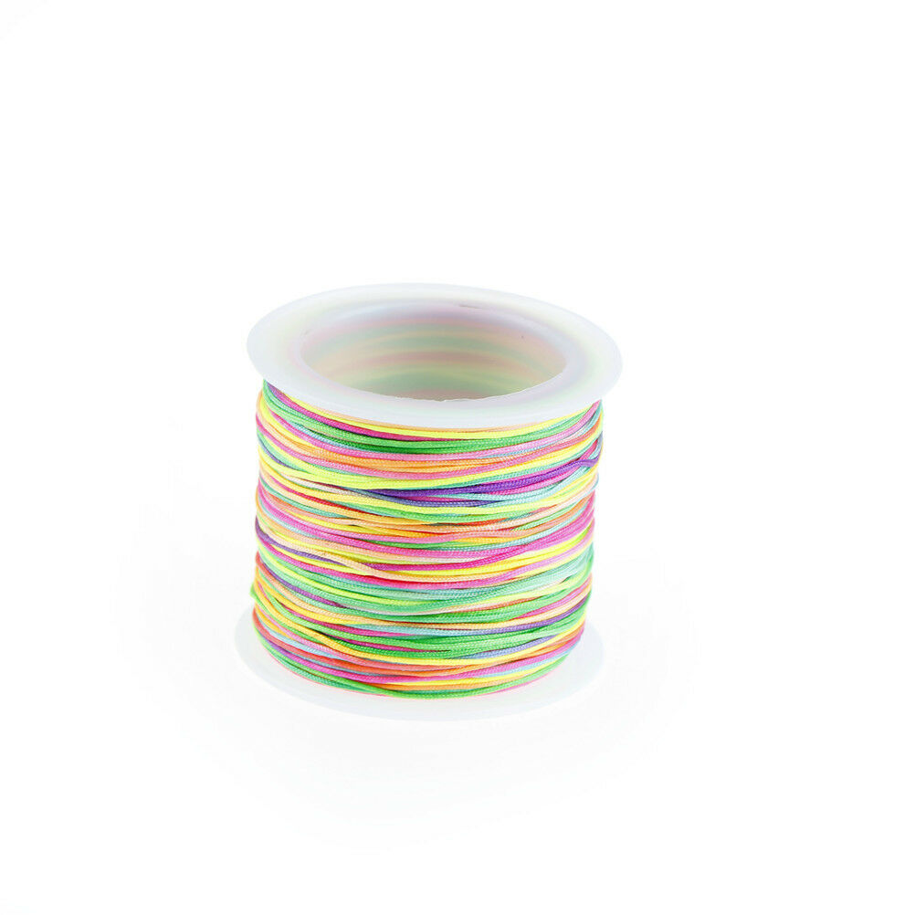 45m/lot 0.8mm Rainbow Tassel Cord DIY Bracelet Necklace Line Waxed Thread JRJ Xz