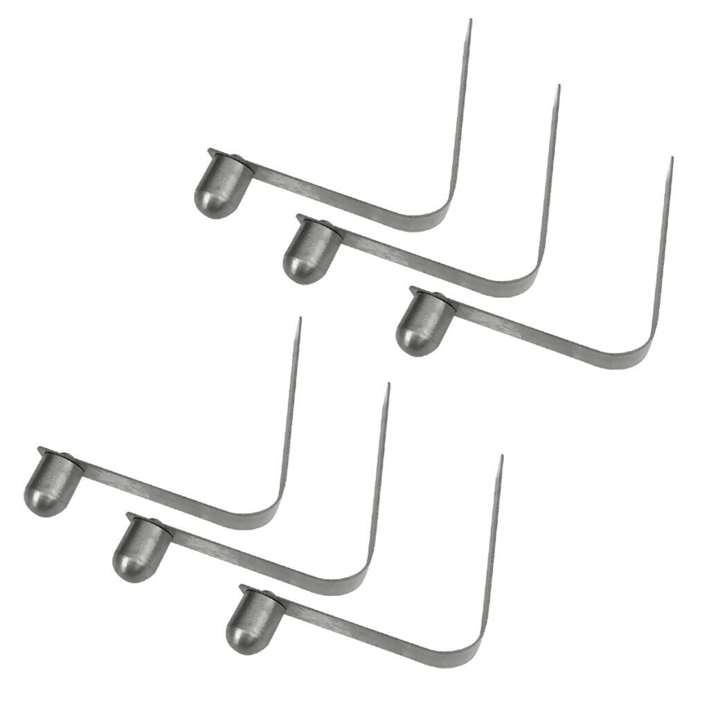 6 lot 8mm Spring Snap Clips Solid Tent Pole Clips Button Awning Accessories