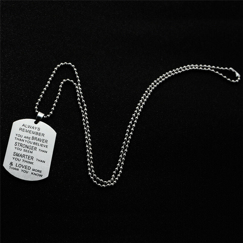 Always Remember You Are Braver Than You Believe Hot Jewelry Pendant Necklace  Kt