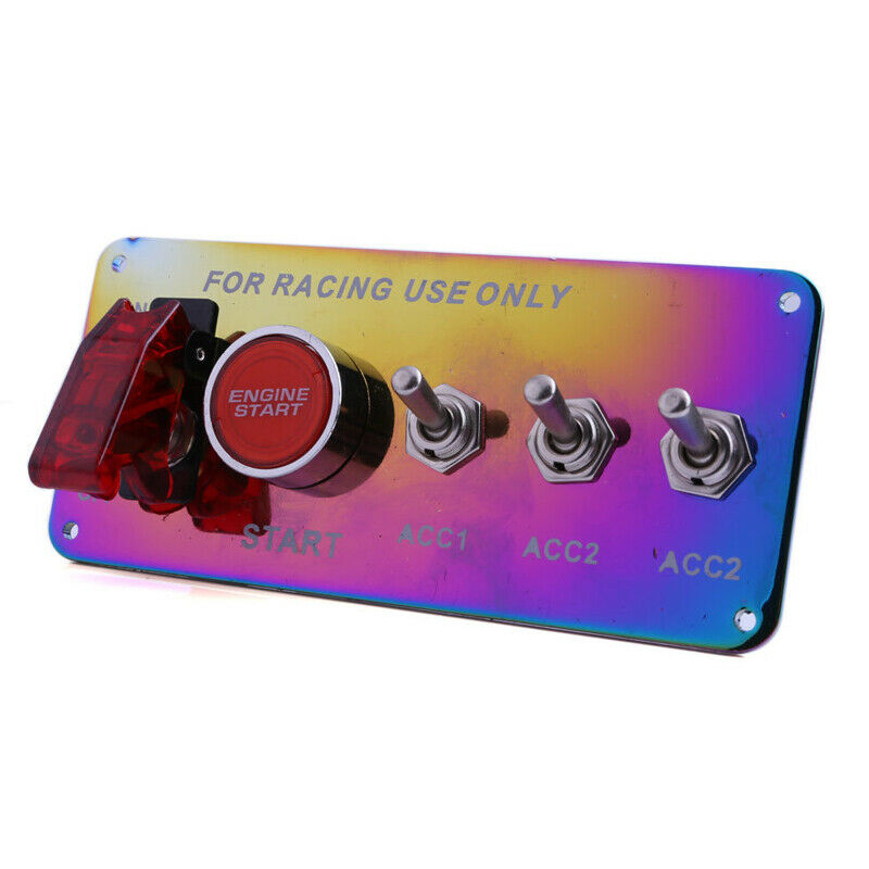 Racing Car LED Toggle Ignition Switch Panel Engine Start Push Button Colorful