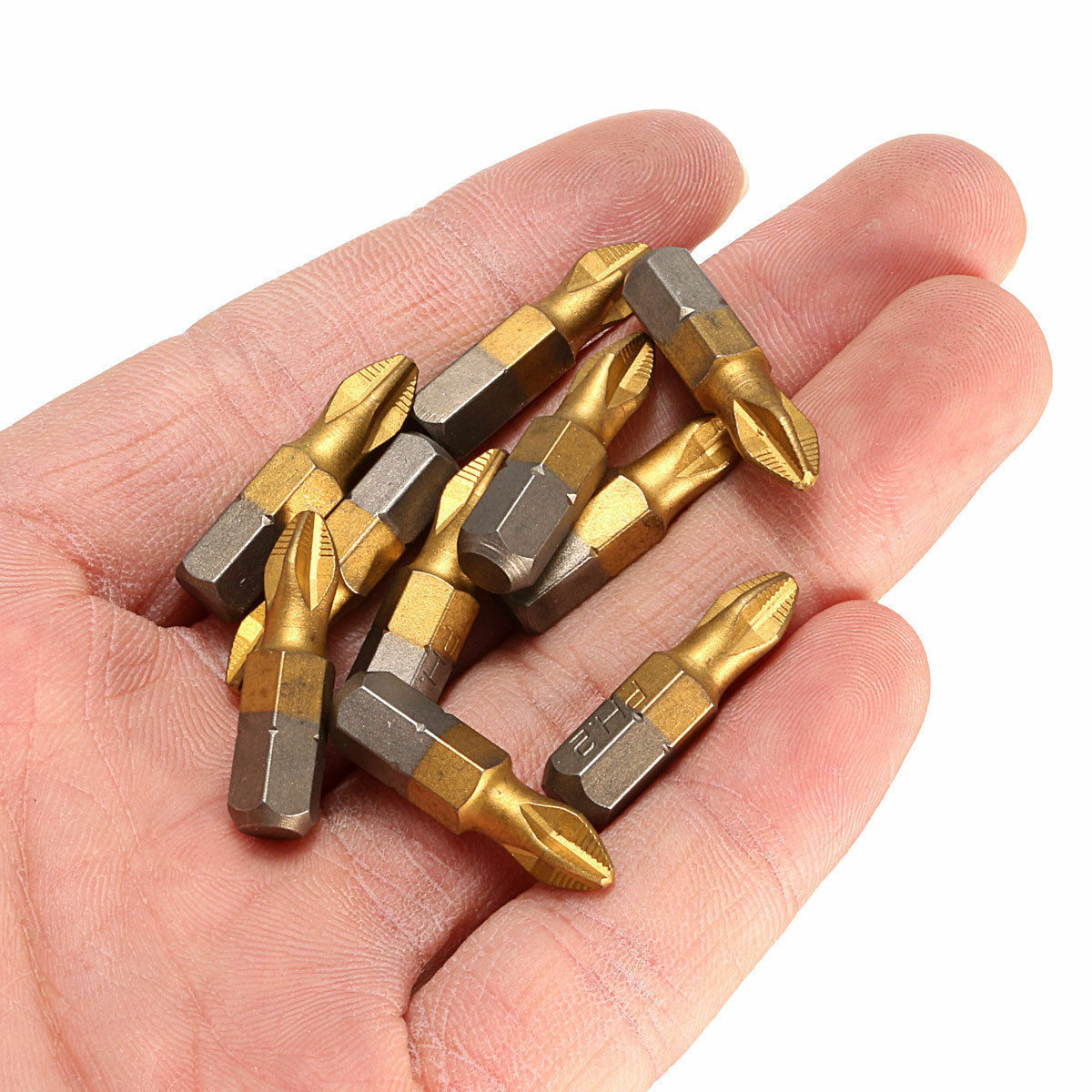 10X 1/4" Titanium Coated Anti Slip Hex Shank PH2 Screwdriver Bit Drill Bits 25mm