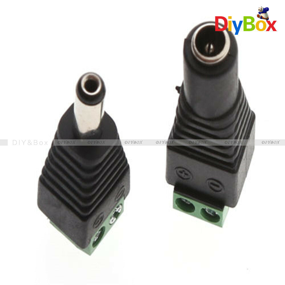 DC 12V 1Pair Male Female Plug Power Jack CCTV Camera Connector Adapter 2.1x5.5mm