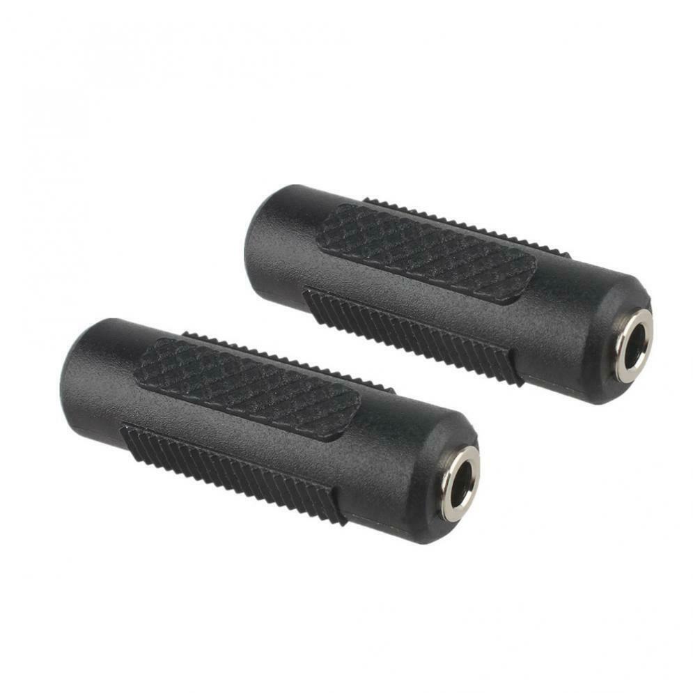 2PCS Black Color Microphone MIC / Audio Adapter 3.5mm Male to Female for Guitar