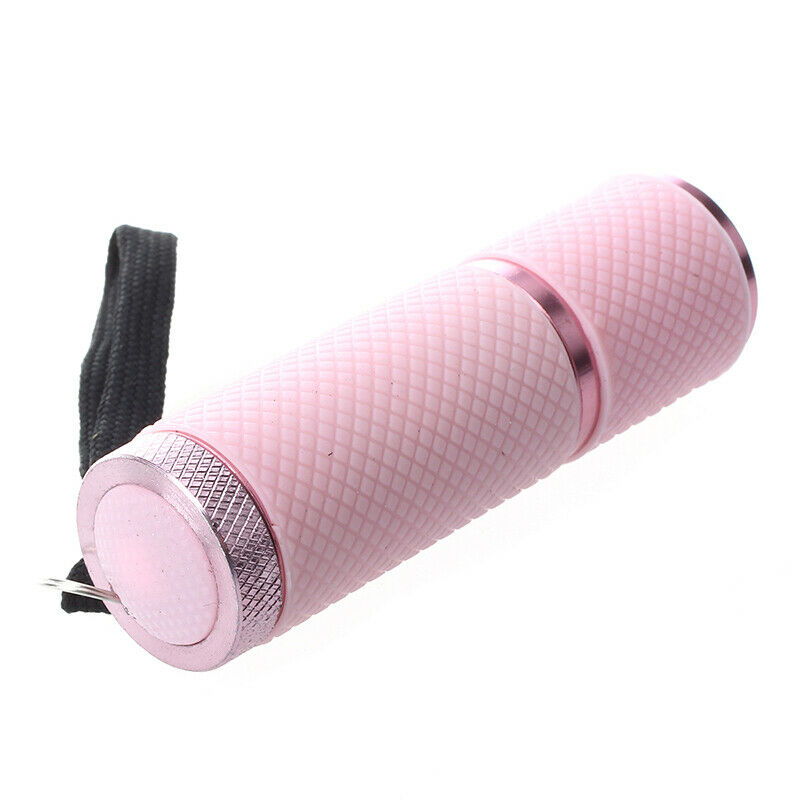 Outdoor Mini Pink Rubber Coated 9-LED Flashlight Torch G1I8I8