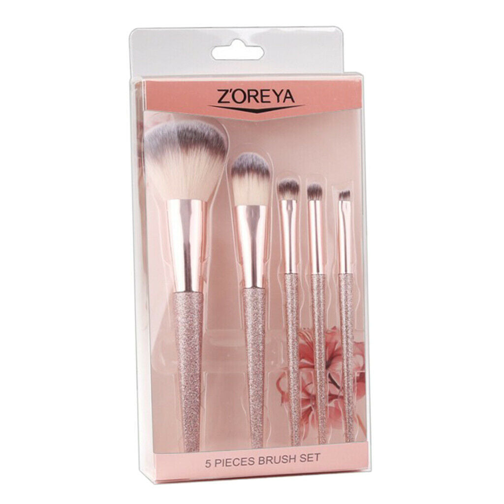 5pcs Ultra-soft Makeup Brushes Loose Powder Liquid Blender Eyebrow Brush