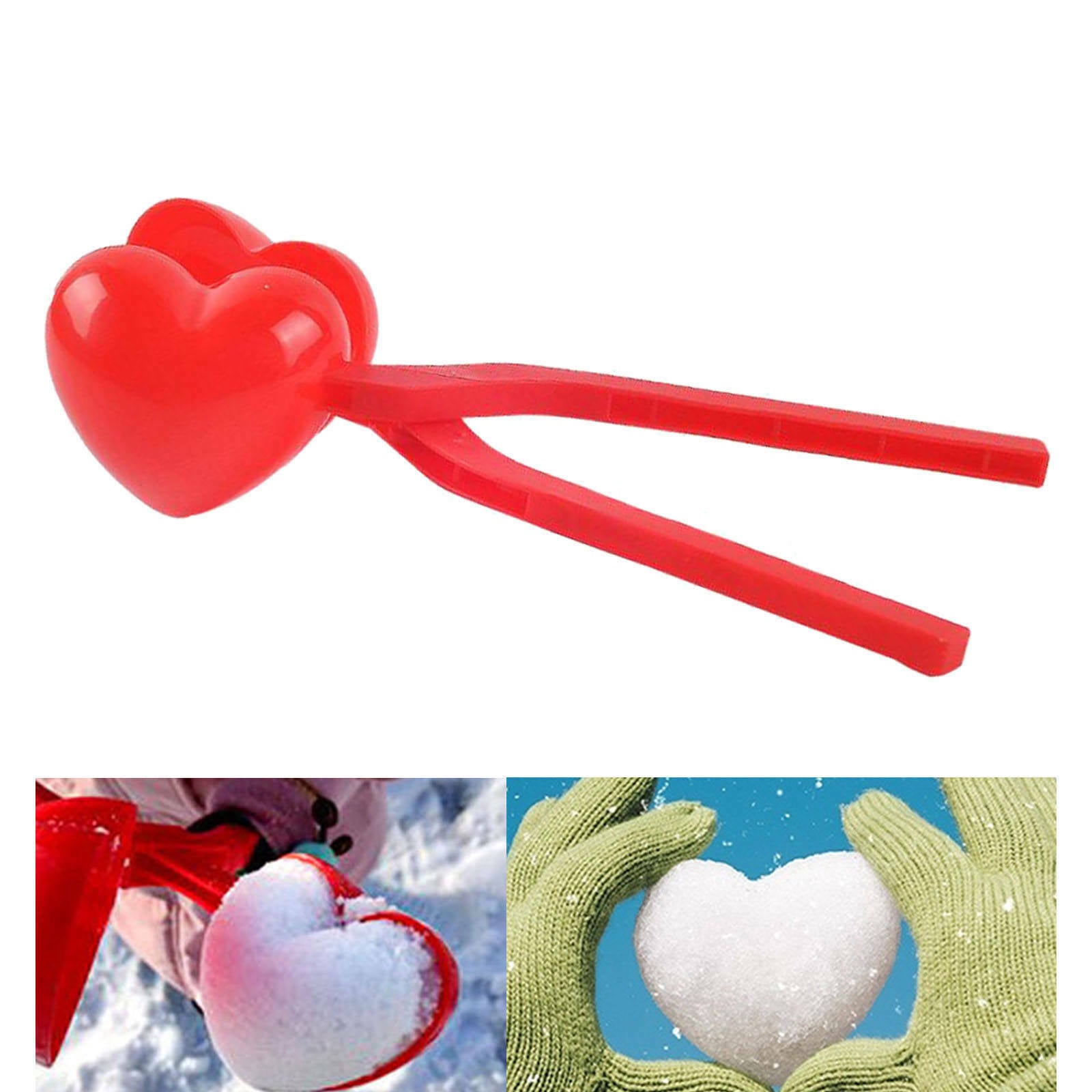 Heart Shaped Snowbal Maker Clips Clamps Sand Clay Mold Games Tool Kid Gift