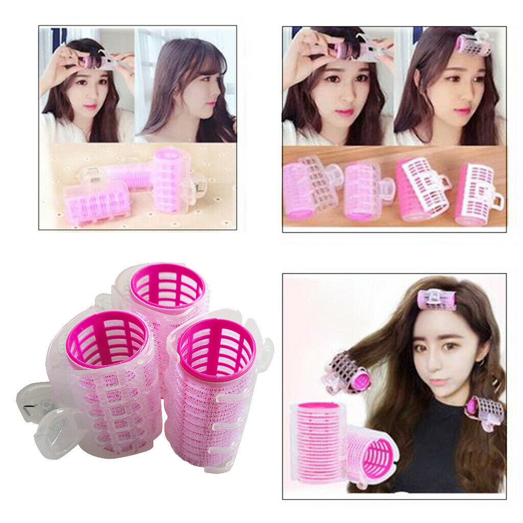 Magic Rollers Cling Stick Hair Curler Curls Wave Styling Salon Tool Pink