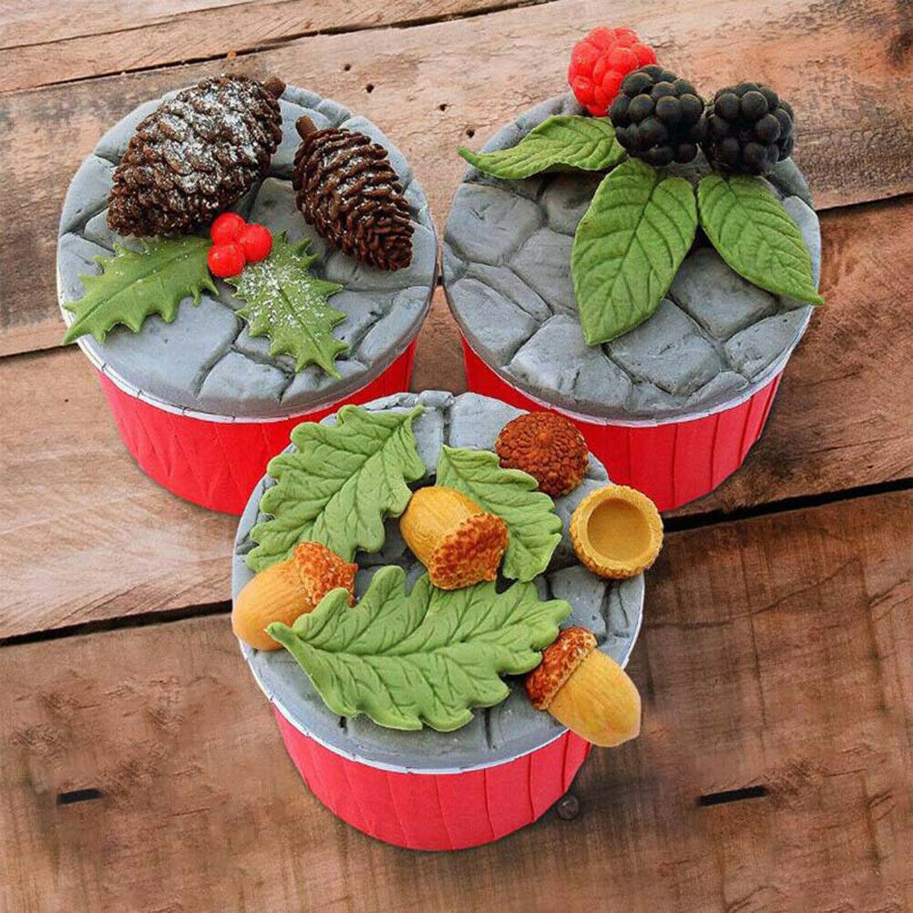 Blackberry & Oak Leaves Silicone Mould Fondant Cake Mold Cake Decorating T.l8