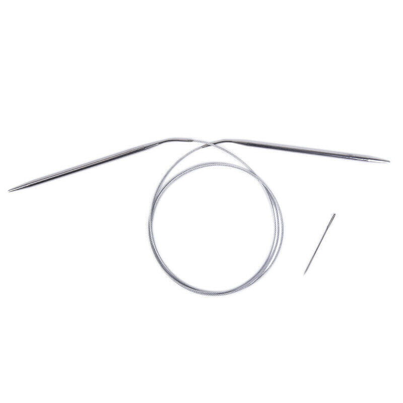 11pcs Stainless Steel Circular Knitting Needles Crochet Hook Weave 47"120cm BDA