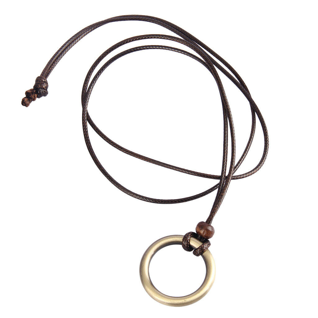 Prettyia Classic Braided Wax Cord Metal  Pendant Necklace